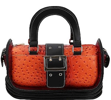 BUCKLE ACCENT STYLISH CUTE SATCHEL WITH LONG STRAP