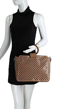 2 IN 1 DIAMOND MESH CUT OFF SATCHEL