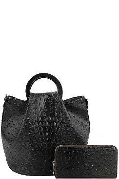 2 IN 1 STYLISH CROC PRINT SATCHEL