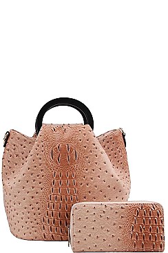 2 IN 1 STYLISH CROC PRINT SATCHEL