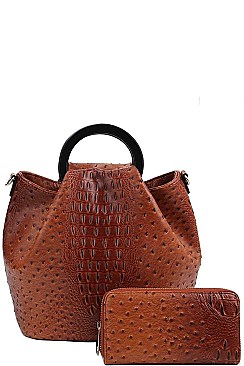 2 IN 1 STYLISH CROC PRINT SATCHEL