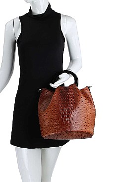 2 IN 1 STYLISH CROC PRINT SATCHEL