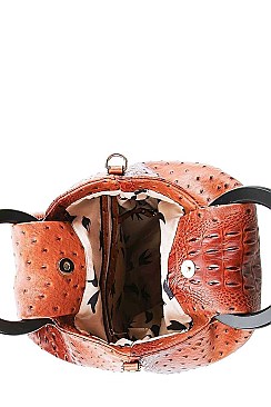 2 IN 1 STYLISH CROC PRINT SATCHEL
