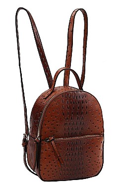 2 IN 1 CROCO TEXTURED BACKPACK WITH WALLET