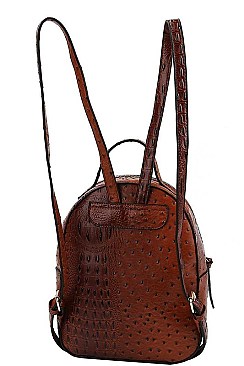 2 IN 1 CROCO TEXTURED BACKPACK WITH WALLET