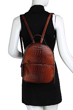 2 IN 1 CROCO TEXTURED BACKPACK WITH WALLET