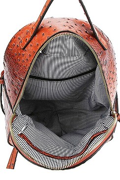 2 IN 1 CROCO TEXTURED BACKPACK WITH WALLET