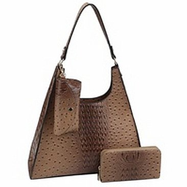Ostrich Croc 3-in-1 Shoulder Bag
