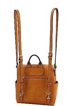 DESIGNER TRENDY RING STUDDED CONVERTIBLE BACKPACK