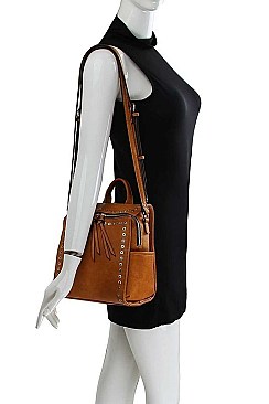DESIGNER TRENDY RING STUDDED CONVERTIBLE BACKPACK