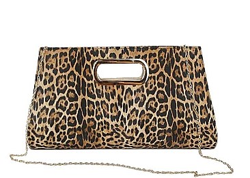 STYLISH LEOPARD ELEGANT CHAIN CLUTCH