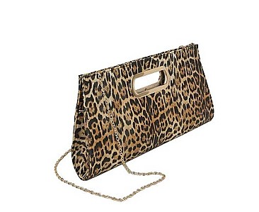 STYLISH LEOPARD ELEGANT CHAIN CLUTCH