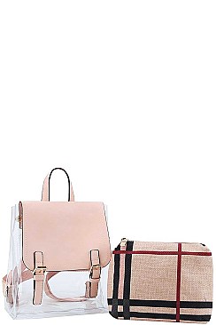 2 IN 1 TRANSPARENT CONVERTIBLE BACKPACK