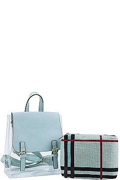 2 IN 1 TRANSPARENT CONVERTIBLE BACKPACK