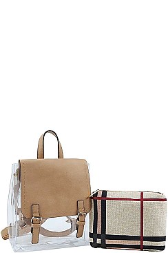 2 IN 1 TRANSPARENT CONVERTIBLE BACKPACK