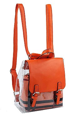 2 IN 1 TRANSPARENT CONVERTIBLE BACKPACK