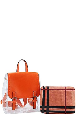 2 IN 1 TRANSPARENT CONVERTIBLE BACKPACK