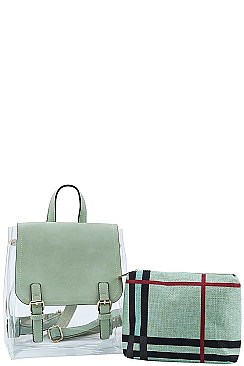 2 IN 1 TRANSPARENT CONVERTIBLE BACKPACK