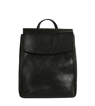 Braided Whipstitch Convertible Backpack Satchel