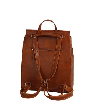 Braided Whipstitch Convertible Backpack Satchel