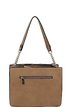 PYTHON PATCH TWO TONE SHOULDER BAG