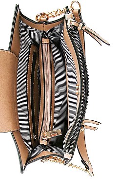 PYTHON PATCH TWO TONE SHOULDER BAG