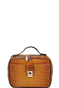 CROC TEXTURED CROSSBODY BAG
