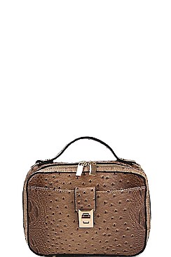 CROC TEXTURED CROSSBODY BAG