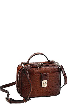 CROC TEXTURED CROSSBODY BAG