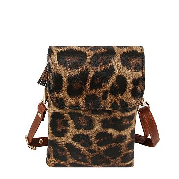 Tassel Zip Crossbody Bag Cell Phone Purse