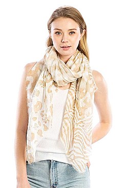 ANIMAL PRINT LONG SCARF