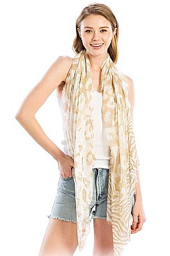 ANIMAL PRINT LONG SCARF