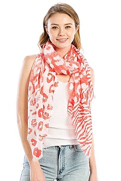 ANIMAL PRINT LONG SCARF