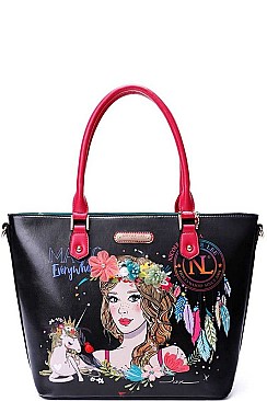 NICOLE LEE FLORAL BOHO SHOPPER BAG