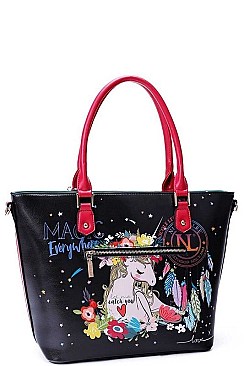 NICOLE LEE FLORAL BOHO SHOPPER BAG