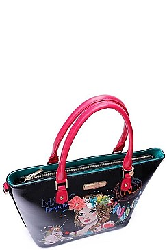 NICOLE LEE FLORAL BOHO SHOPPER BAG