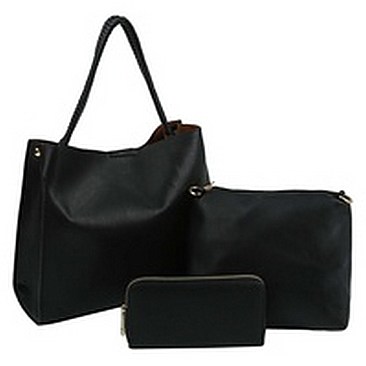Weaved Top Handle 3-in-1 Satchel