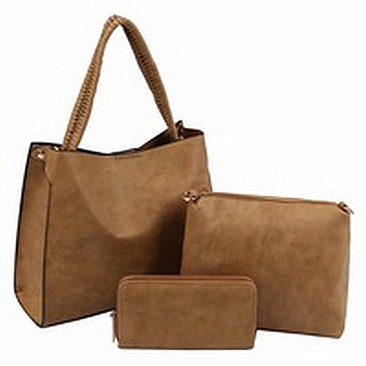 Weaved Top Handle 3-in-1 Satchel