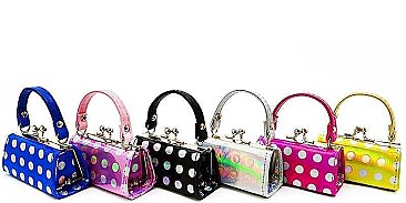 PACK OF 12 PCS ASSORTED COLOR MINI CUTE FOIL DOTTY COIN PURSES