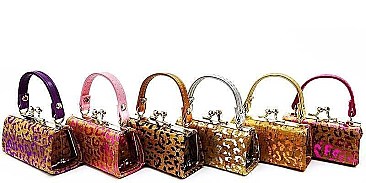 PACK OF 12 PCS ASSORTED COLOR MINI CUTE LEOPARD FOIL CUTE COIN PURSE
