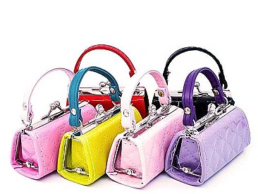 PACK OF 12 PCS ASSORTED COLOR MINI CUTE STITCHED GLOSSY COIN PURSE