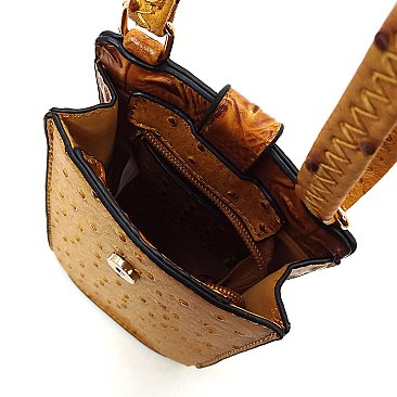 Ostrich Croc Crossbody Bag Cell Phone Purse