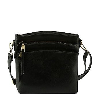Multi Zip Pocket Crossbody Bag