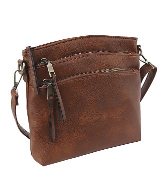 Multi Zip Pocket Crossbody Bag