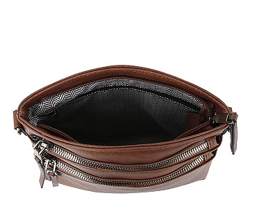 Multi Zip Pocket Crossbody Bag