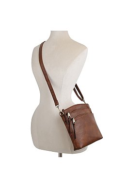 Multi Zip Pocket Crossbody Bag
