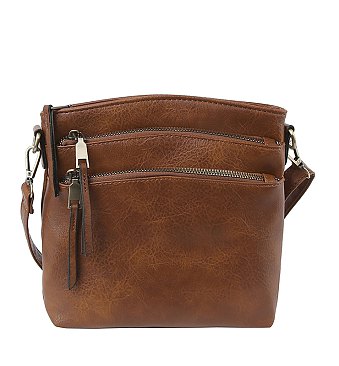 Multi Zip Pocket Crossbody Bag