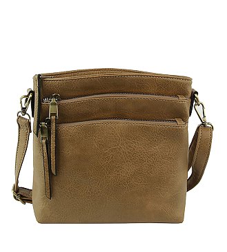 Multi Zip Pocket Crossbody Bag