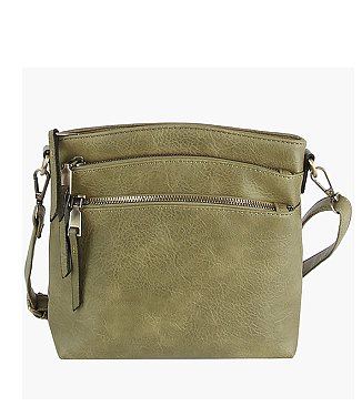 Multi Zip Pocket Crossbody Bag