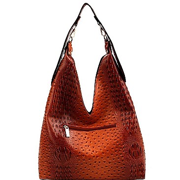 CROC-OSTRICH PRINT HOBO WALLET SET